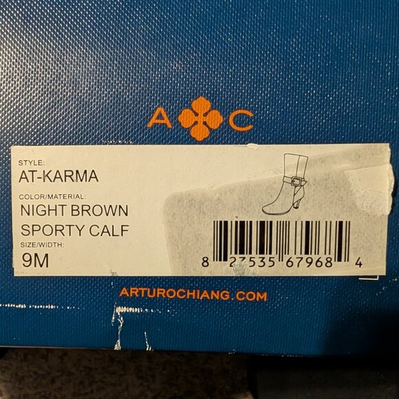 Arturo Chiang Women's Karma Sporty Calf Brown Leather Zip Boot - Size 9M - Picture 8 of 8